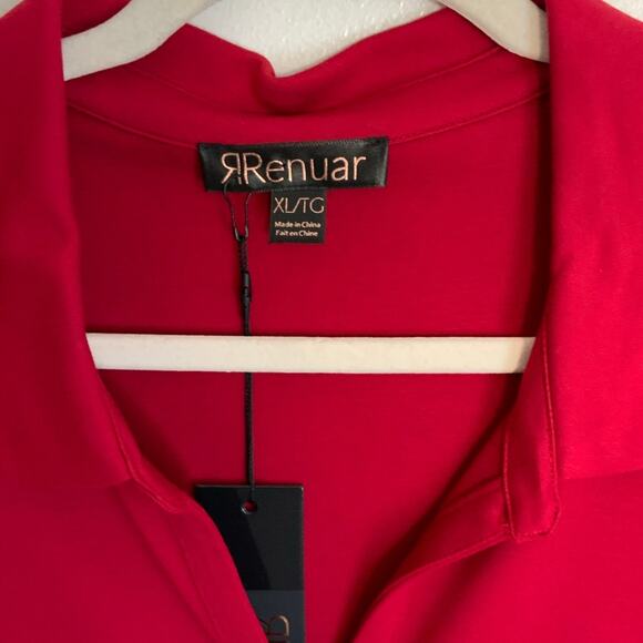 Renuar Buttery Soft Red Polo shirt NWT size xl - Picture 2 of 5